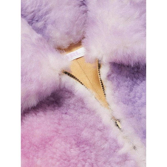 Erl Gradient Shearling Leather Coat in Pink size Medium - Picture 5 of 5